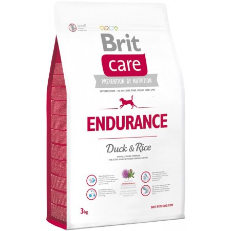 Brit Care (Брит Кеа) Endurance (3 кг) корм для взрослых активных собак с уткой и рисом